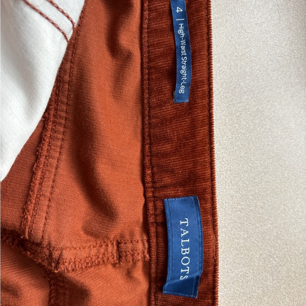 Talbots Burnt Orange Corduroy Jean Pants - Picture 5 of 5
